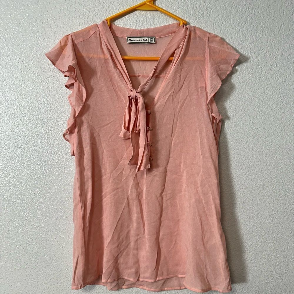 Abercrombie & Fitch Pink Ruffled Top Blouse Sz XS